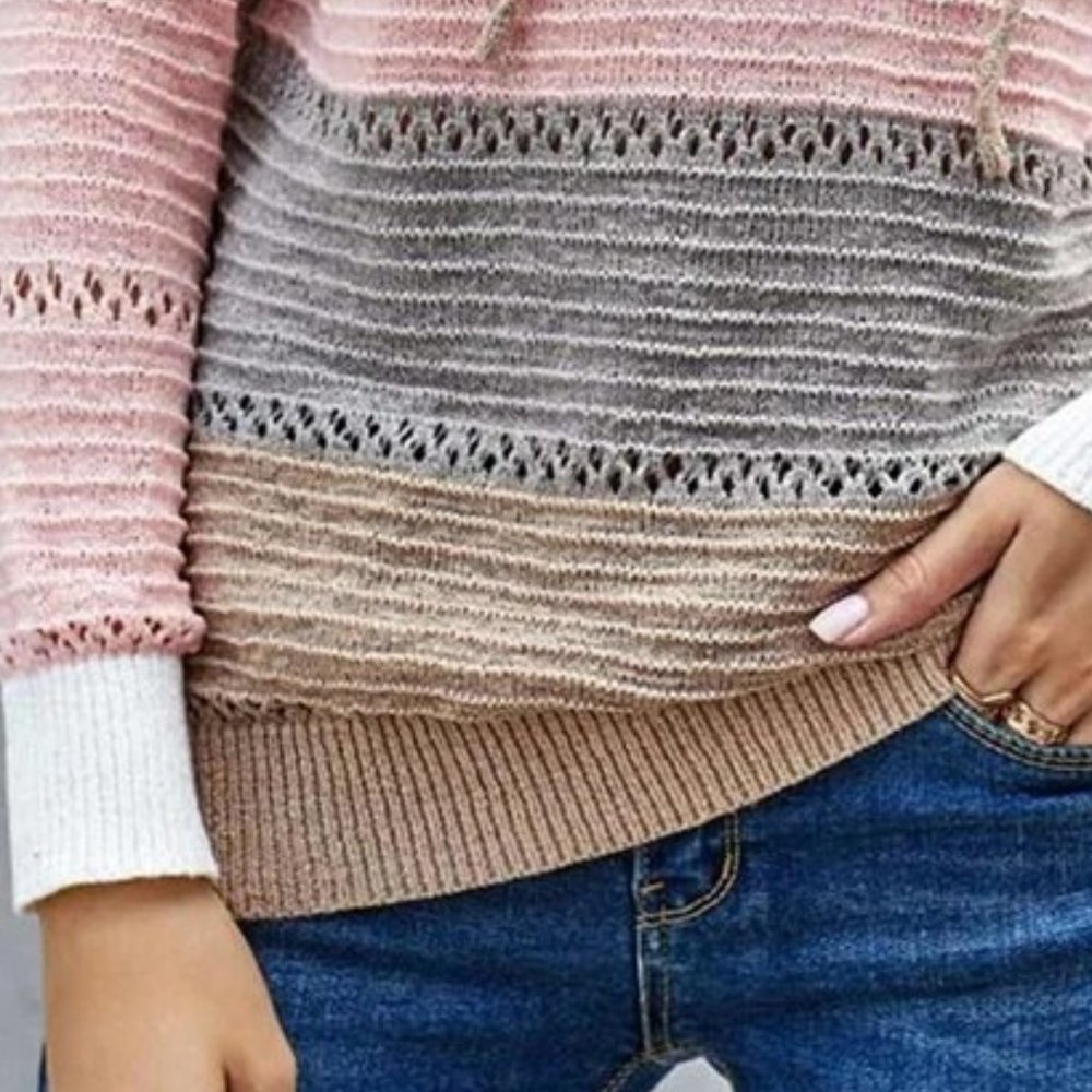 Plus 2X Cute Fall Hoodie Sweater Vibes - Neutral Tones - Picture 4 of 4